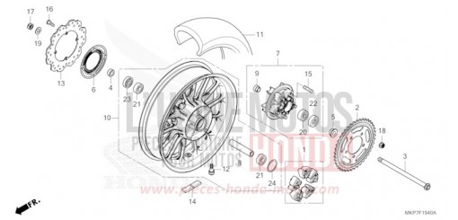 REAR WHEEL CB500XAN de 2023